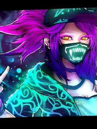 Akali League of Legends неон