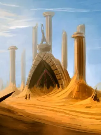 Древний храм в пустыне арт