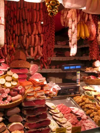 Итальянская мясная Лавка в Италии