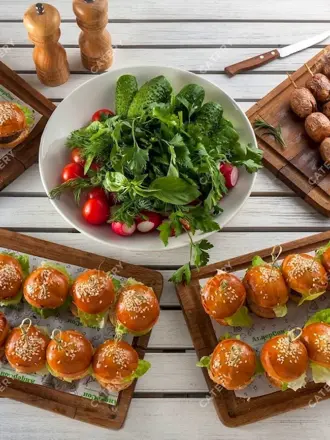 Мини бургеры для фуршета