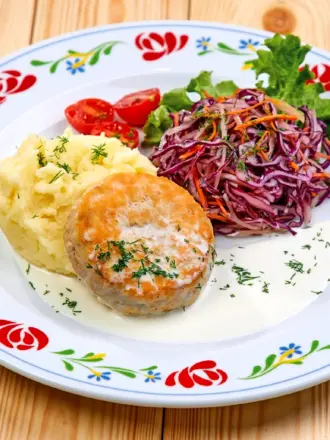 Пюре с салатом