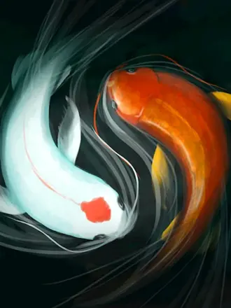 Рыбки кои Инь Янь