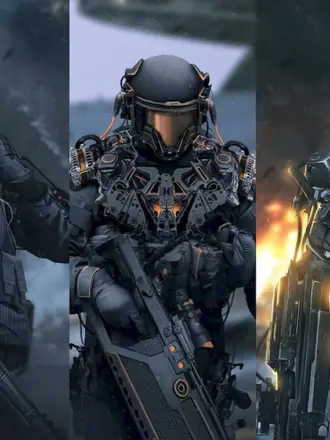 Sci Fi солдат Art