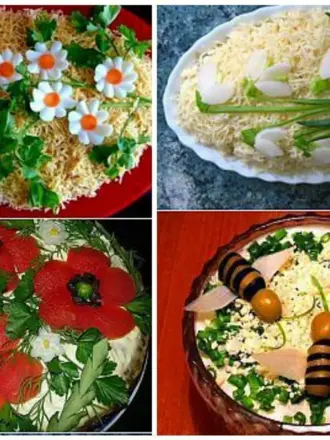 Украшение салатов своими руками