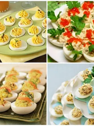 Украсить фаршированные яйца