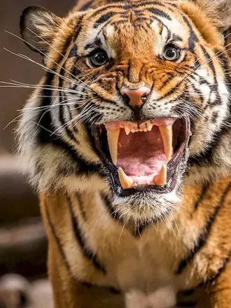 Амурский тигр оскал