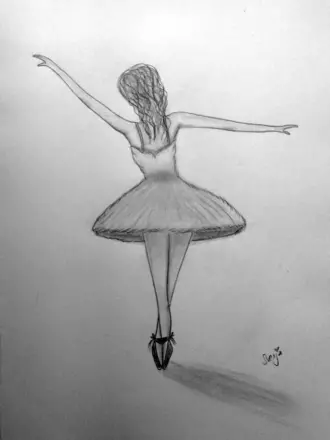 Балерина карандашом