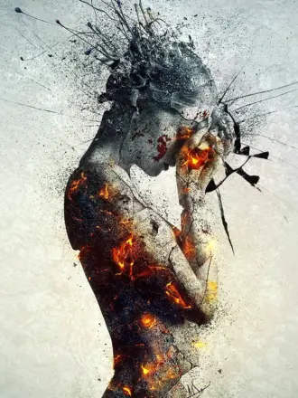 Человек рассыпается на кусочки