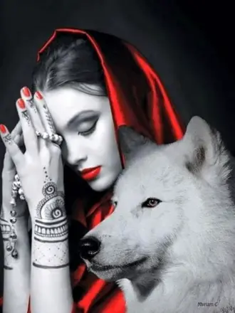 Девушка с волком