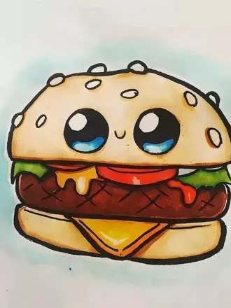 Милый бургер с глазками