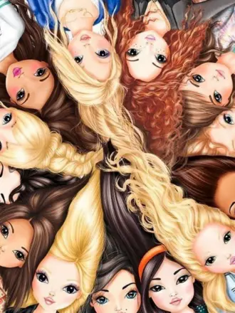 Нарисованные девушки много