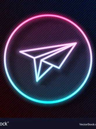 Неоновый значок телеграмма