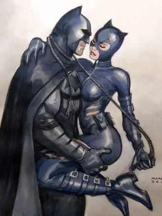 Paintboy Original Бэтмен и женщина-кошка
