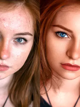 Ретушь до и после