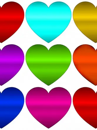 Сердечки разных цветов