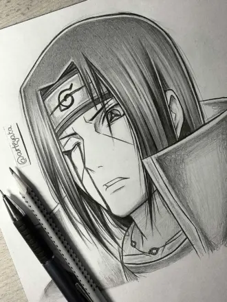 Скетчи аниме Наруто Итачи